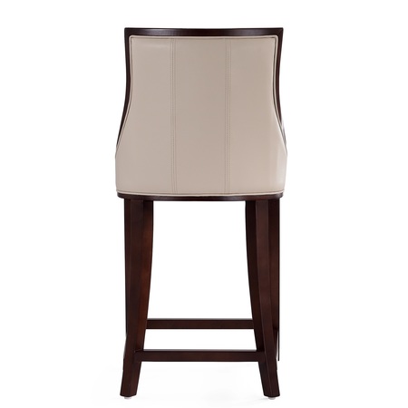 Manhattan Comfort Fifth Ave Counter Stool in Cream and Dark Walnut (Set of 2) 2-CS012-CR